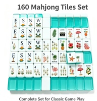 Set Mahjong Hijau Jelly Ubin Mahjong Akrilik Transparan Hadiah Mahjong Tropis untuk Semua Orang