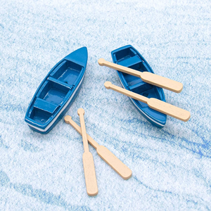 Mini Boat with Oars Resin <strong>Canoe</strong> Model Miniature Ship <strong>Decor</strong> Nautical DIY Micro Landscape <strong>Decor</strong> for Aquarium Terrariums - Product Image 3