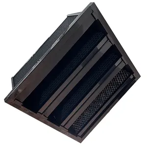 Filtro de ar de carbono ativado em forma de V, com estrutura de plástico, 3V/4V/5V, fábrica industrial, com filtro Hepa,