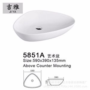 Gia เคาน์เตอร์อ่างล้างหน้าเซรามิกสี่เหลี่ยม, อ่างล้างมือศิลปะสามเหลี่ยมหมายเลข360สำหรับโครงการขายส่ง - Product Image 1