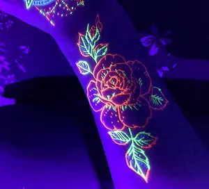 Body Paint Art Zwart Licht Reactieve Uv Licht Festival Accessoires Glow In The Dark Party Tijdelijke Tattoo Sticker