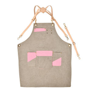 Tablier en toile rose fille en colère, cuisine résistant à <span class=keywords><strong>l</strong></span>'huile barista jardinage tatouage artiste en relief <span class=keywords><strong>assiette</strong></span> en cuir - Product Image 4