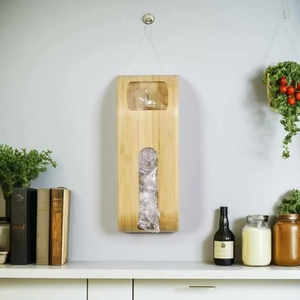 Organizzatore per Sacchetti in Plastica <span class=keywords><strong>da</strong></span> Parete in Bambù Naturale, Porta Sacchetti per Dispensa e Cucina - Product Image 2