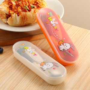 Juego de tenedor y cuchara para niños de acero inoxidable 304, tenedor y cuchara bonitos, cuchara para puré de zanahoria, vajilla para alimentos complementarios para bebés - Product Image 4