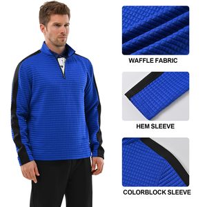 Custom Logo <b>Golf</b> Wear <b>Men's</b> Mesh Long Sleeve Athletic Quarter Zip Pullover Outdoor UPF 50+ <b>Golf</b> Pullovers Sweaters for <b>Men</b> - Product Image 5