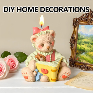 Stampi per candele per orsacchiotto 3D stampi in Silicone carino per torta <span class=keywords><strong>di</strong></span> compleanno candele per fare la fusione in resina - Product Image 6