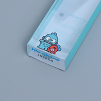 Boîte d'emballage en plastique PET transparent recyclable, pliable sur mesure avec logo pour aliments pour bébés et chewing-gum