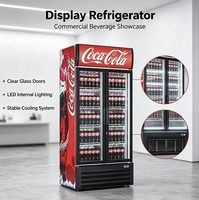 Réfrigérateur commercial vertical à porte vitrée grande capacité 0-10°C pour supermarché et magasin