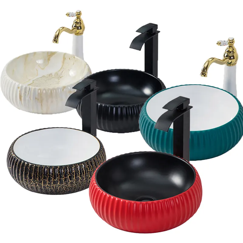 European Design Ceramic Sanitary Ware Washing Basins Counter Top Bowl Sinks For Bathroom