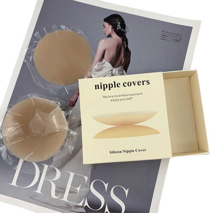 boob covers for backless dress Silicone Adhesive Nipple Fashionable Non-slip Pasties Invisible Sticky Bra Push-up Breathable Thin Racerback Tank Nood Review: When + Color:Red and can also be