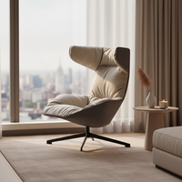 Chaise longue design en cuir moderne pour chambre d'hôtel, fauteuil de bureau une place, mobilier de salon, facile à nettoyer, fabriqué en Chine