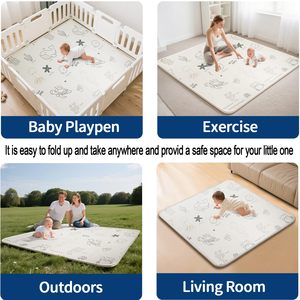 Dobrável <span class=keywords><strong>Baby</strong></span> Play Mat 79x71 Inch Thick 0.8 Inch XPE Espuma Impermeável Extra Large Crawling Floor Kids Infant - Product Image 3