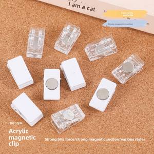 Acrílico transparente magnético DIY estudiante papelería nota Simple Clip magnético para tarjeta Goo PP Clip pinzas para el cabello Tenedor de mano - Product Image 2