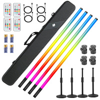 Entrega DDP desde Almacén en la UE, Paquete de 4 Tubos de Luz LED RGB de 4 pies con Batería, Soporte para Barra de Luz de Neón para Estudio de Video, Fiestas, DJ, Iluminación de Escenario