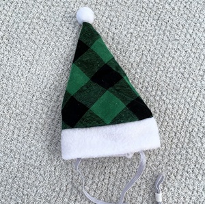 Meilleures ventes en gros d'usine, chapeaux pour animaux de compagnie en velours rayé multicolore de Noël, pour chats et chiens - Product Image 1