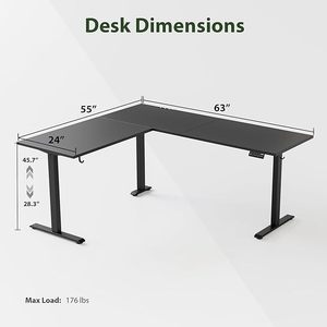 <span class=keywords><strong>Bureau</strong></span> d'<span class=keywords><strong>ordinateur</strong></span> électrique relevable en L pour l'étude et la maison intelligente – Direct Usine - Product Image 3