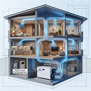 เครื่องลดความชื้นแบบท่อทั้งบ้าน 115V สำหรับโครงการก่อสร้างแบบหุ้มฉนวน  รับผลิตภายใต้แบรนด์ของลูกค้า  สำหรับซัพพลายเออร์โครงการก่อสร้าง 1 เครื่องเจาะรูความจุสูง - Product Image 6