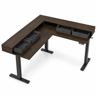 Bureau Ergonomique en Forme de L avec Logo Personnalisé, Mobilier de Bureau Intelligent, 3 Pieds, Moderne, Électrique, Double Moteur, Écologique, Hauteur Réglable