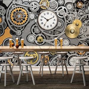 Papel pintado <span class=keywords><strong>de</strong></span> foto <span class=keywords><strong>de</strong></span> <span class=keywords><strong>fondo</strong></span> <span class=keywords><strong>de</strong></span> barra <span class=keywords><strong>de</strong></span> <span class=keywords><strong>reloj</strong></span> <span class=keywords><strong>de</strong></span> engranaje mecánico <span class=keywords><strong>de</strong></span> estilo industrial retro europeo - Product Image 4