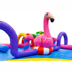 Dış Mekan Kullanımı İçin Su Tablası ve Su Tabancasıyla Birlikte Flamingo Tarzı Ticari Şişme Su Kaydıraklı Zıplama Evi - Product Image 4