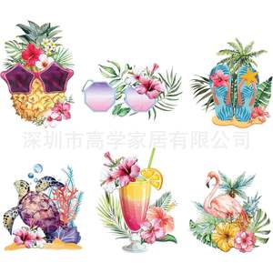 Imanes de Refrigerador con Diseño de Crucero de Verano, Nuevo Diseño Transfronterizo con Piña, Flamenco y Gafas de Sol para Puerta, Auto y Garaje - Product Image 4