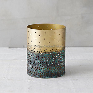Decorative <b>Candle</b> Holder For Home Decor Iron Planter Pot With Navy Enamel For Home & Garden decorMetal Planter - Product Image 3