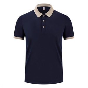 Customized Polo Shirt Solid Color Contrast Trim Short Sleeve For Daily Wear - Product Image 4