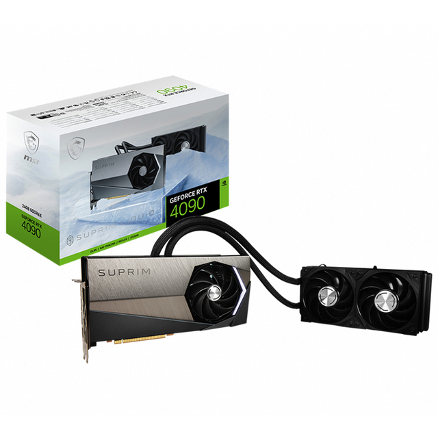 Used MSI GeForce RTX 4090 SUPRIM LIQUID 24G Graphics Card With 24GB GDDR6X 384-bit Memory Support OverClock