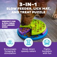 Puzzle interactif pour chien à 3 niveaux, distributeur de nourriture lent |   Bol d'alimentation portable antidérapant pour animaux de compagnie pour le camping