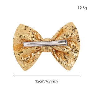 Trẻ Em Dễ Thương <span class=keywords><strong>Satin</strong></span> Ribbon Tóc Clip Với Lấp Lánh Sequin Bow Công Chúa Hoa Tóc Phụ Kiện Cô Gái Nhỏ Tóc Trang Trí - Product Image 3