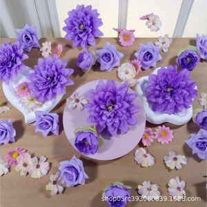 Ensemble de fleurs artificielles en tissu PU et plastique, 50 pièces, pour mariage, Hanfu, décorations DIY, placement sur bureau - Product Image 4