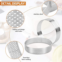 Anneau de tarte de 3.15 pouces anneaux de tarte perforés pour la cuisson en acier inoxydable anneau de gâteau rond antiadhésif, tartelette de cercle de moule à pâtisserie en métal
