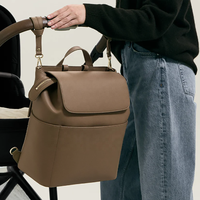 Sac à langer de voyage en cuir vegan de luxe, design personnalisé, sac à dos pour maman