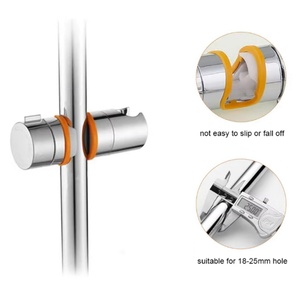 Bathroom Accessories Showerhead Rail Slide Bracket 360° Rotatio Shower Holder <b>Clamp</b> Adjustable 18-25mm Shower Head Holder - Product Image 5