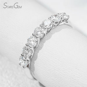 Starsgem Diamante Band Fine Jewelry Man Made Diamant Wedding ring Seven-princess 10K gold Lab Grown Diamond Band Rings - Product Image 2