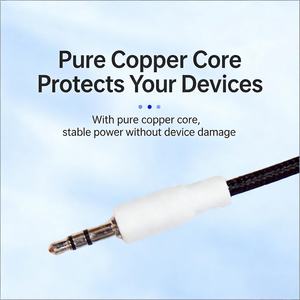 Câble auxiliaire tressé en nylon de qualité supérieure, sans nœuds, 3,5 mm mâle-mâle, 1 m, pour autoradio, écouteurs et haut-parleurs - Product Image 3