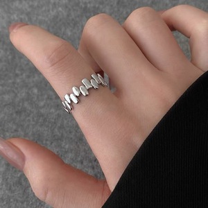 S925 Sterling Silver Geometric <b>Ring</b> <b>Open</b> Band Unisex Everyday Wear Index Finger Jewelry - Product Image 1