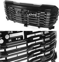 Revêtements extérieurs automobiles Grille noire brillante en ABS pour GMC Sierra 1500 2022-2024