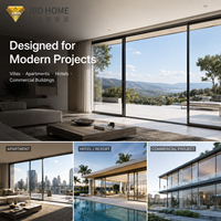 Porte coulissante en aluminium à rupture de pont thermique conforme à la norme australienne AS2047, porte patio en verre trempé étanche pour maison et villa