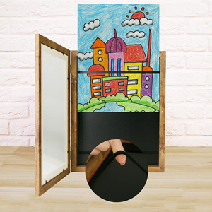 Cadre photo A4 10x14 pouces en noyer avec verre trempé et aimants pour l'art des enfants et les photos - Product Image 4