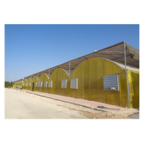 Serre multi-spans en polycarbonate ondulé tropical pour ferme/laboratoire/agriculture/commercial