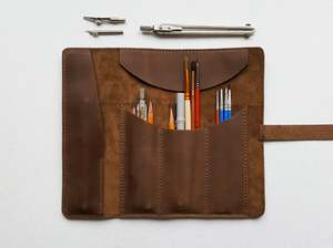 Handmade Genuine <b>Leather</b> Case for Kitchen Sheath Pocket Holder Bag With Multiple Slots for Sheath Kit Cover Storage Roll Pouch - Product Image 2