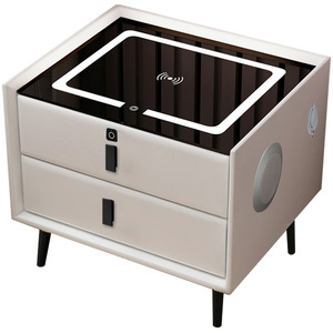 Smart Makeup Room <strong>White</strong> Wooden <strong>Bedside</strong> With Audio Wireless Charging Fingerprint Lock Multi-function Dressing Table - Product Image 1