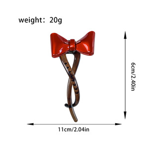 Venta caliente Simple Bow Twist Banana <span class=keywords><strong>Hair</strong></span> Clip de moda Ladies <span class=keywords><strong>Hair</strong></span> Grip para niñas pinzas para el cabello - Product Image 5
