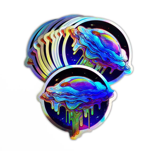 Custom LOGO Hologram Sticker Die Cut UV Resist Waterproof Rainbow Holographic Vinyl Adhesive Stickers for Laptop