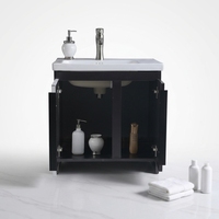 Ensemble de meubles de salle de bain modernes en acier inoxydable à fixer au mur pour hôtel et appartement