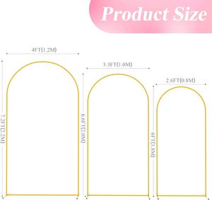 Detachable Iron Tube White/Gold Powder Coated Folding Arch <b>Backdrop</b> <b>Stand</b> 1.2x2.2M 6-7ft Height Wedding Floral Arch Party - Product Image 2