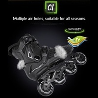 Patins à roulettes pour adultes, club de patinage sur glace, patins en ligne simples, dessus en maille respirante PP/PVC/PU, club universitaire, patinage sur sol plat
