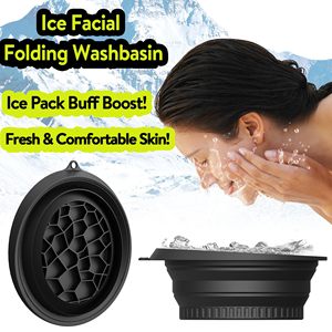 Bol pliable pour bain de glace facial, pour thérapie par eau froide, bol en silicone avec bac à glace intégré, <span class=keywords><strong>cryothérapie</strong></span>, bassins pour le visage - Product Image 2
