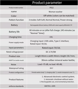 2025 New USB 800mAh/3.7V Handheld <strong>Bidet</strong> <strong>Sprayer</strong> Electric <strong>Bidet</strong> <strong>Sprayer</strong> Travel 7-Level Waterproof Electric <strong>Portable</strong> <strong>Bidet</strong> - Product Image 5